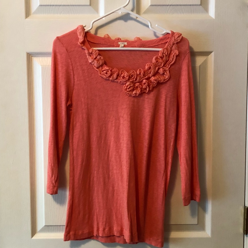 J Crew 3/4 Sleeve Top Sz M